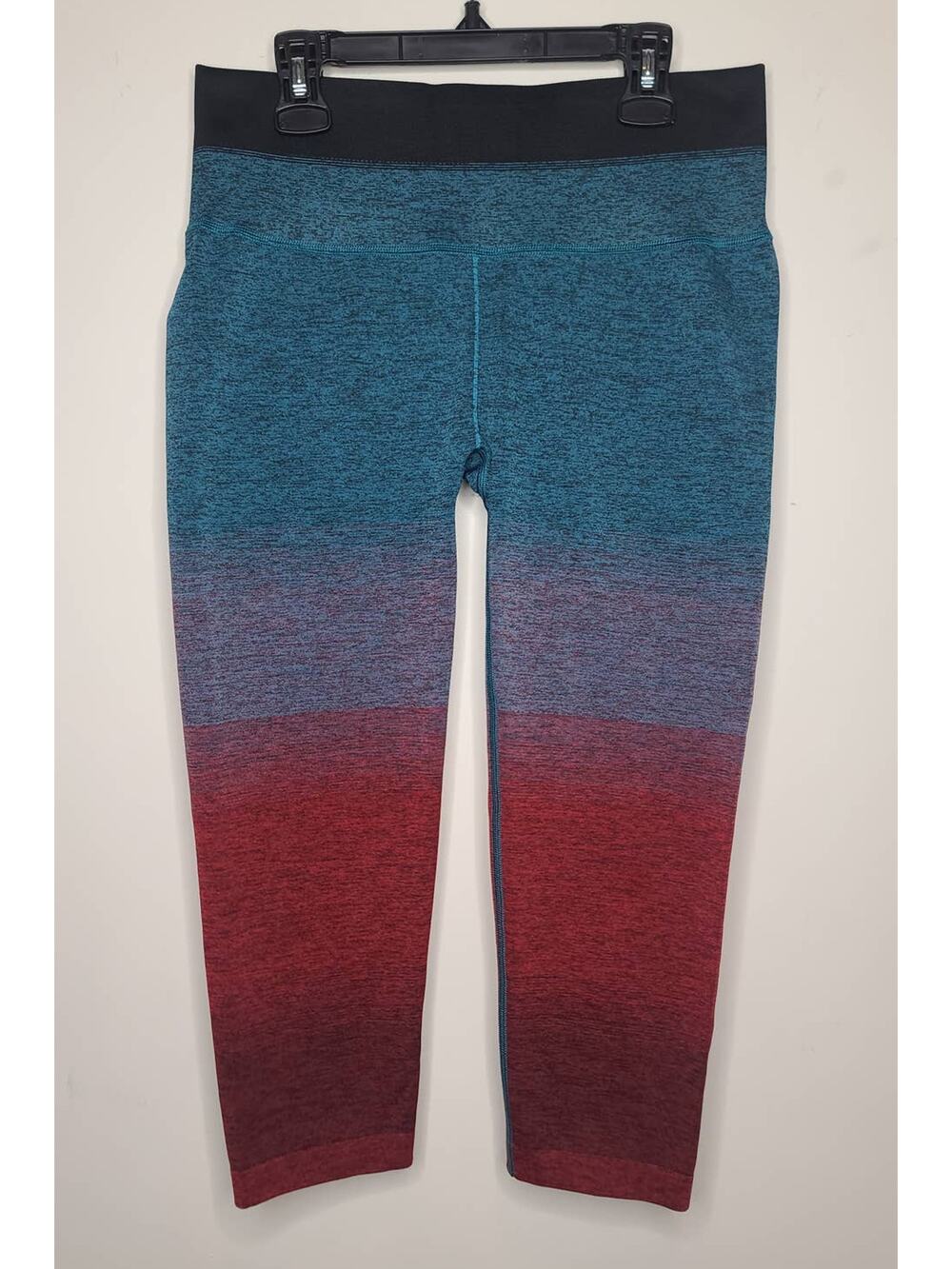 Athleta Relay Capri red blue gradient ombre leggings - medium